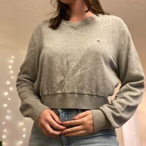 V neck cropped tommy hilfiger sweater